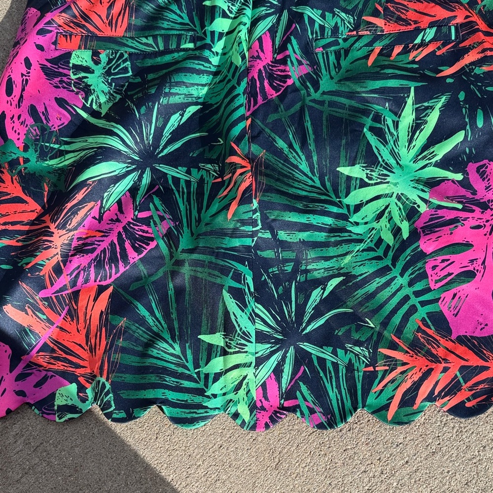 Lady Hagen Tropical Print Mini Skirt - Green, Pink, Red - Picture 3 of 6